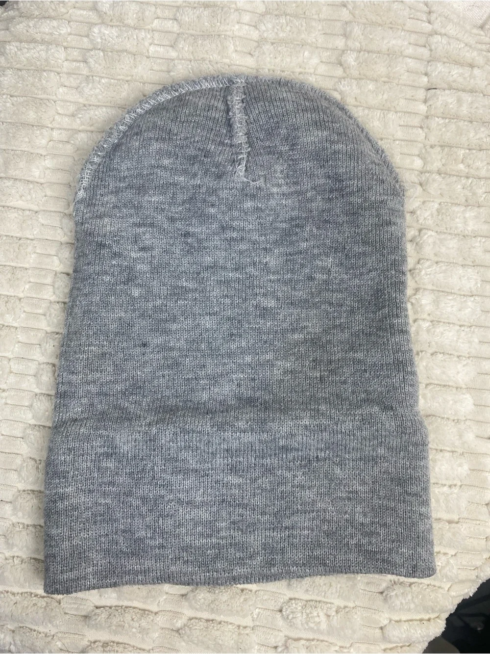 Pitbull Lovers! Bully Max Heather Grey Knit Beanie Brown Faux Leather Patch Cuff